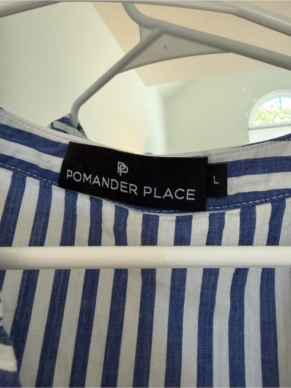 Pomander Place Blue and White Striped Maxi Dress - Picture 2 of 3